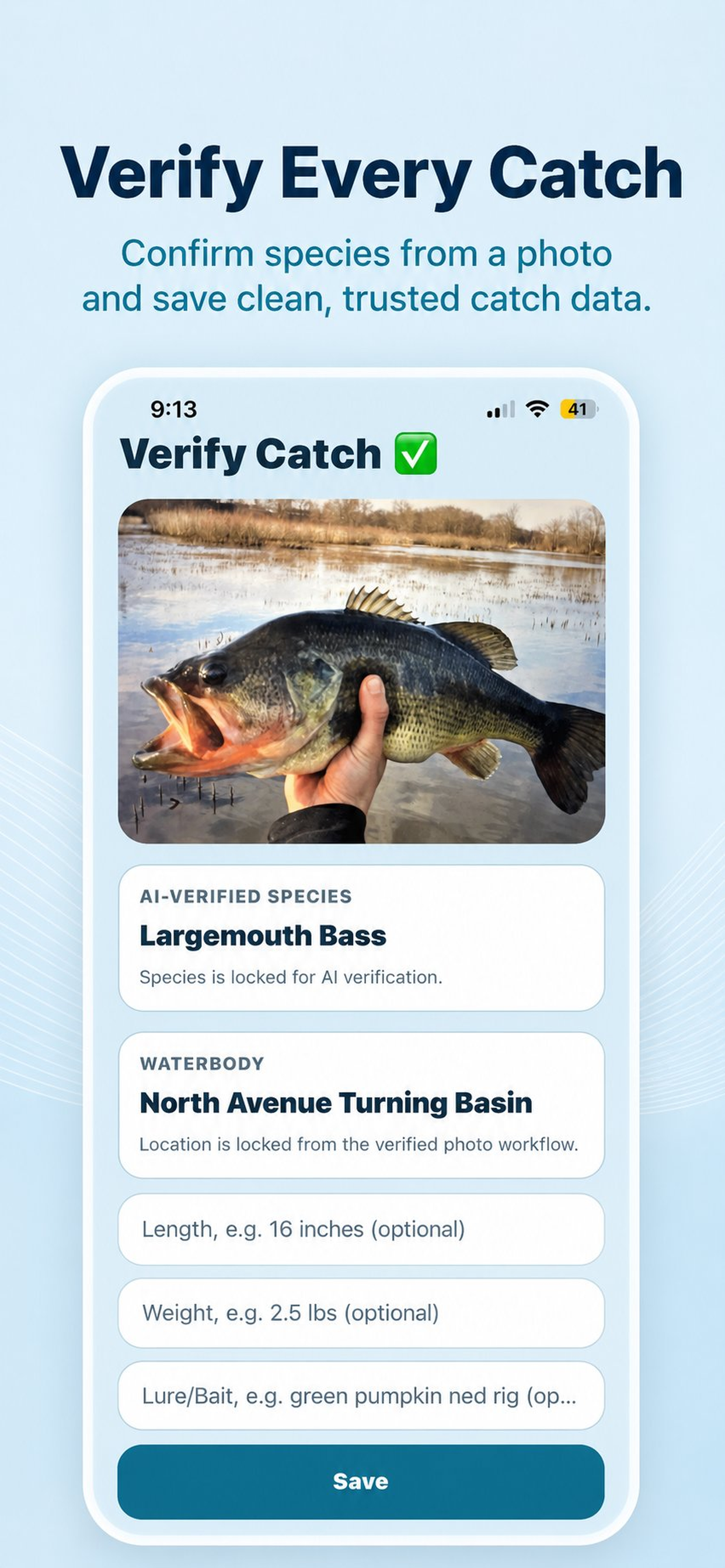 CastWise verify every catch screen